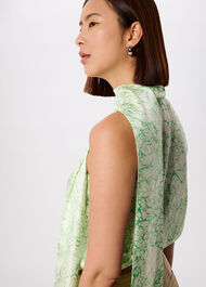 Printed Silk Scarf Vest Top
