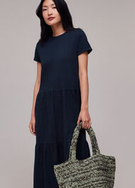 Tiered Jersey Midi Dress