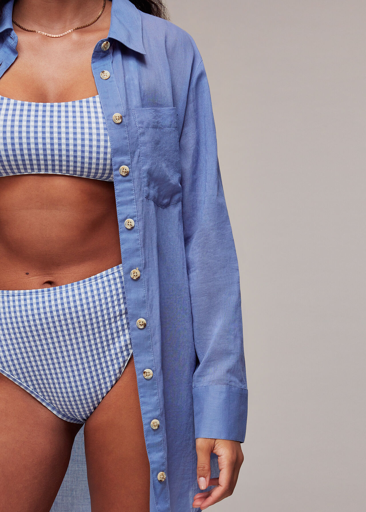 Denim Longline Beach Shirt