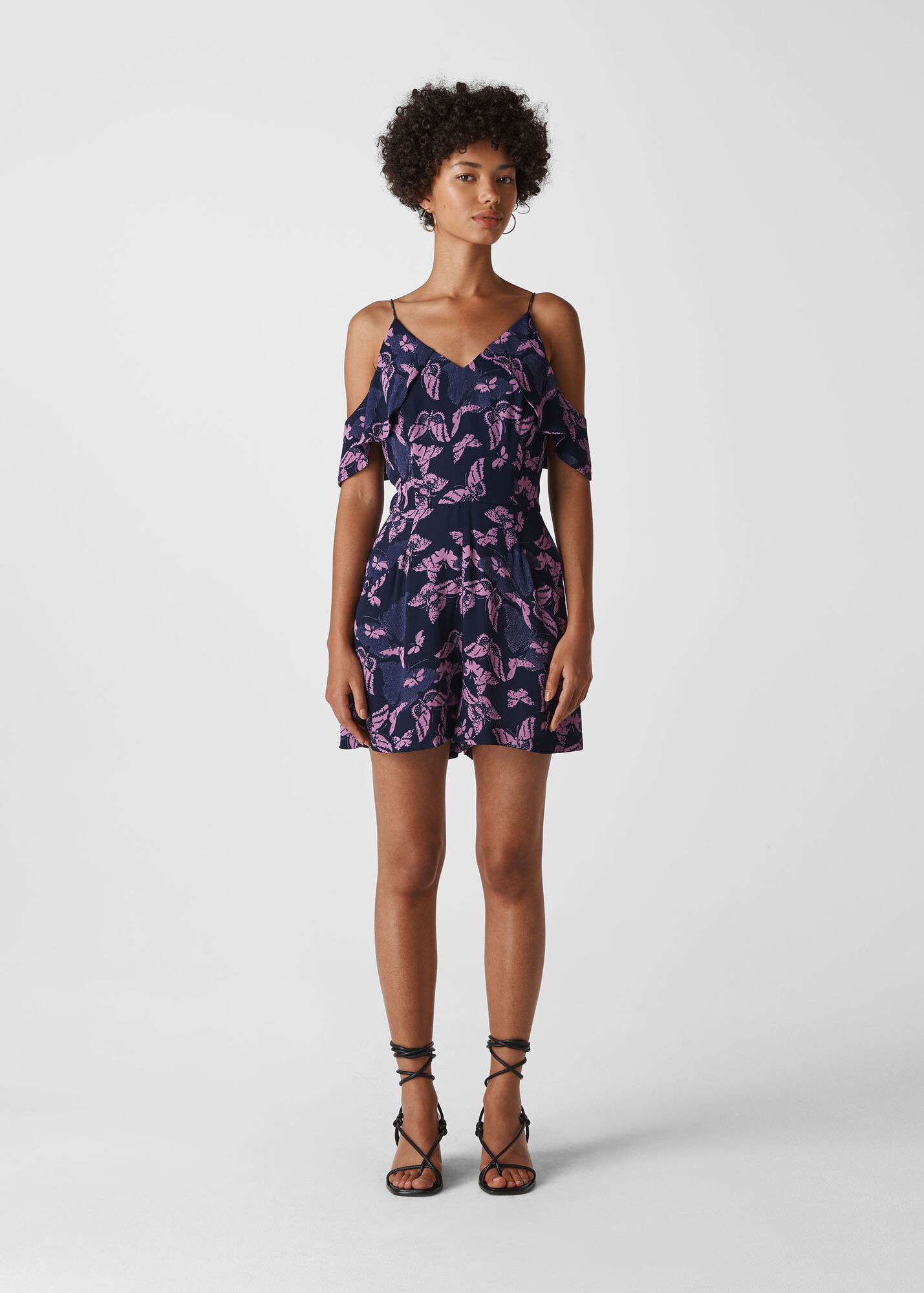 Multicolour Papillion Print Playsuit WHISTLES Whistles UK