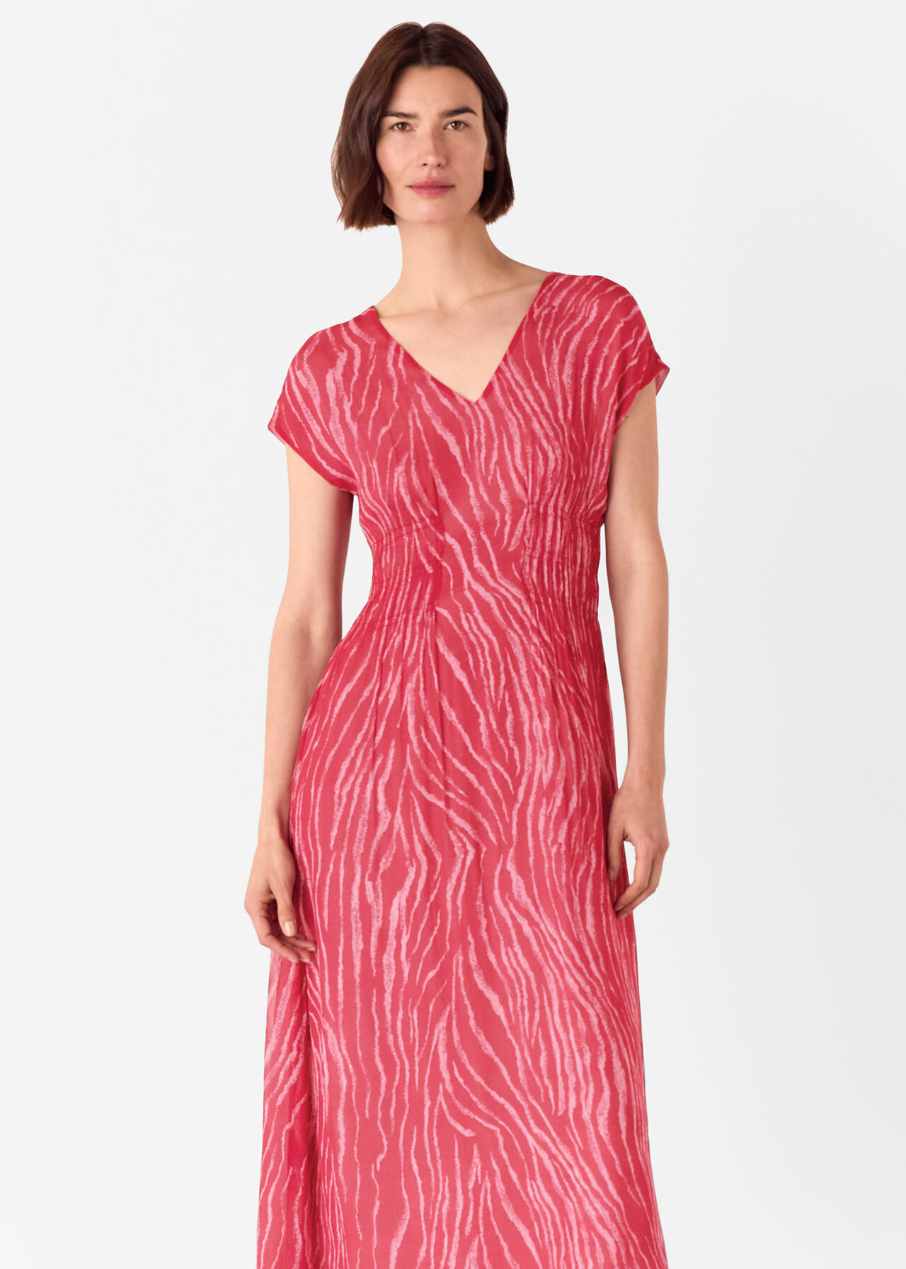 Zebra Texture Midi Dress
