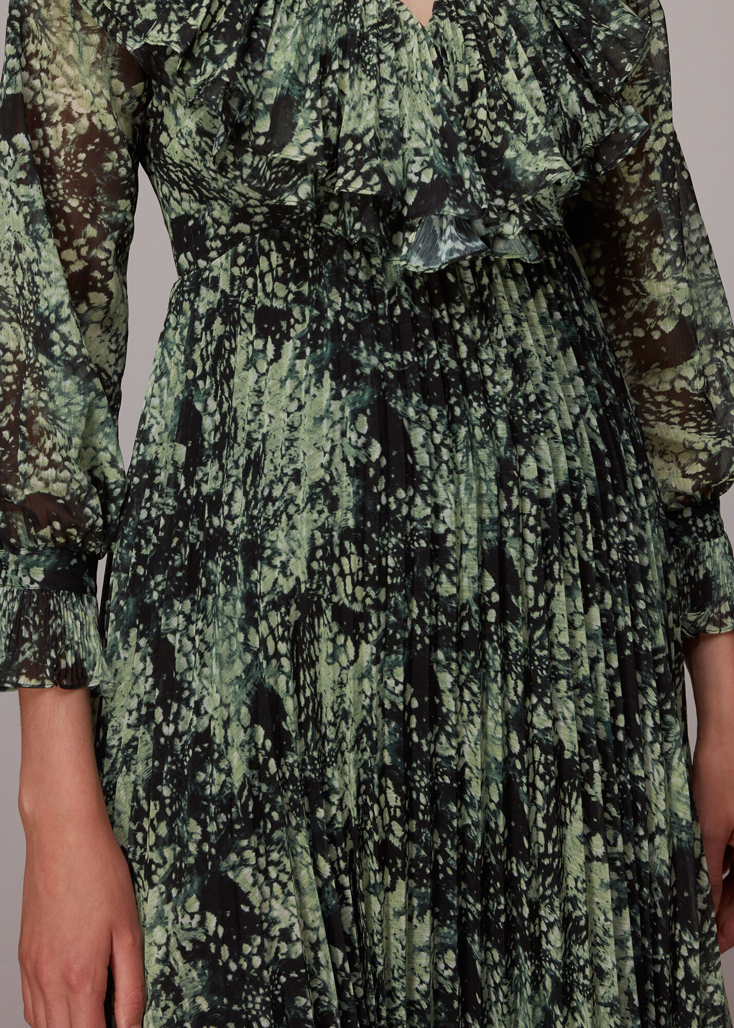 Whistles snow blossom best sale pleated dress