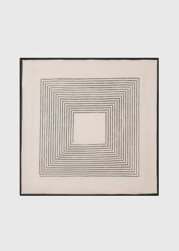 Taupe Square Viscose Printed Scarf