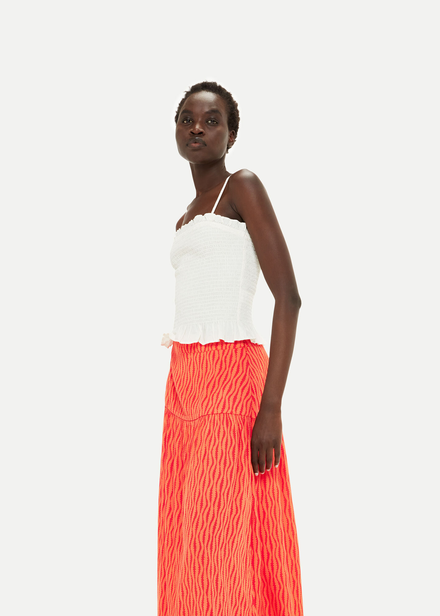 Whistles red discount pleated skirt