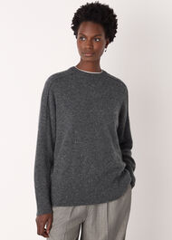 Cashmere Fleck Seam Neck Knit