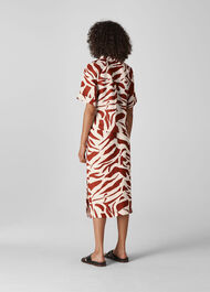 Graphic Zebra Linen Shirt Multicolour