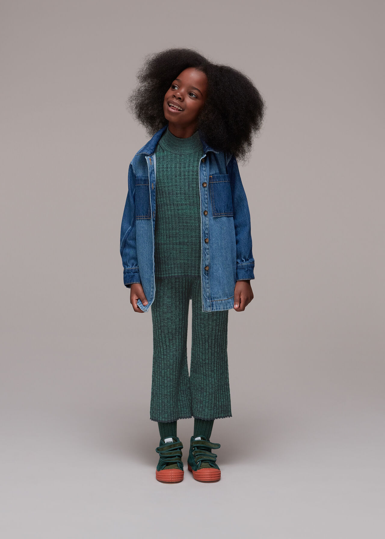 Rib Knit Marl High Neck