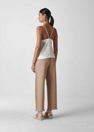 Becky Linen Button Detail Cami White