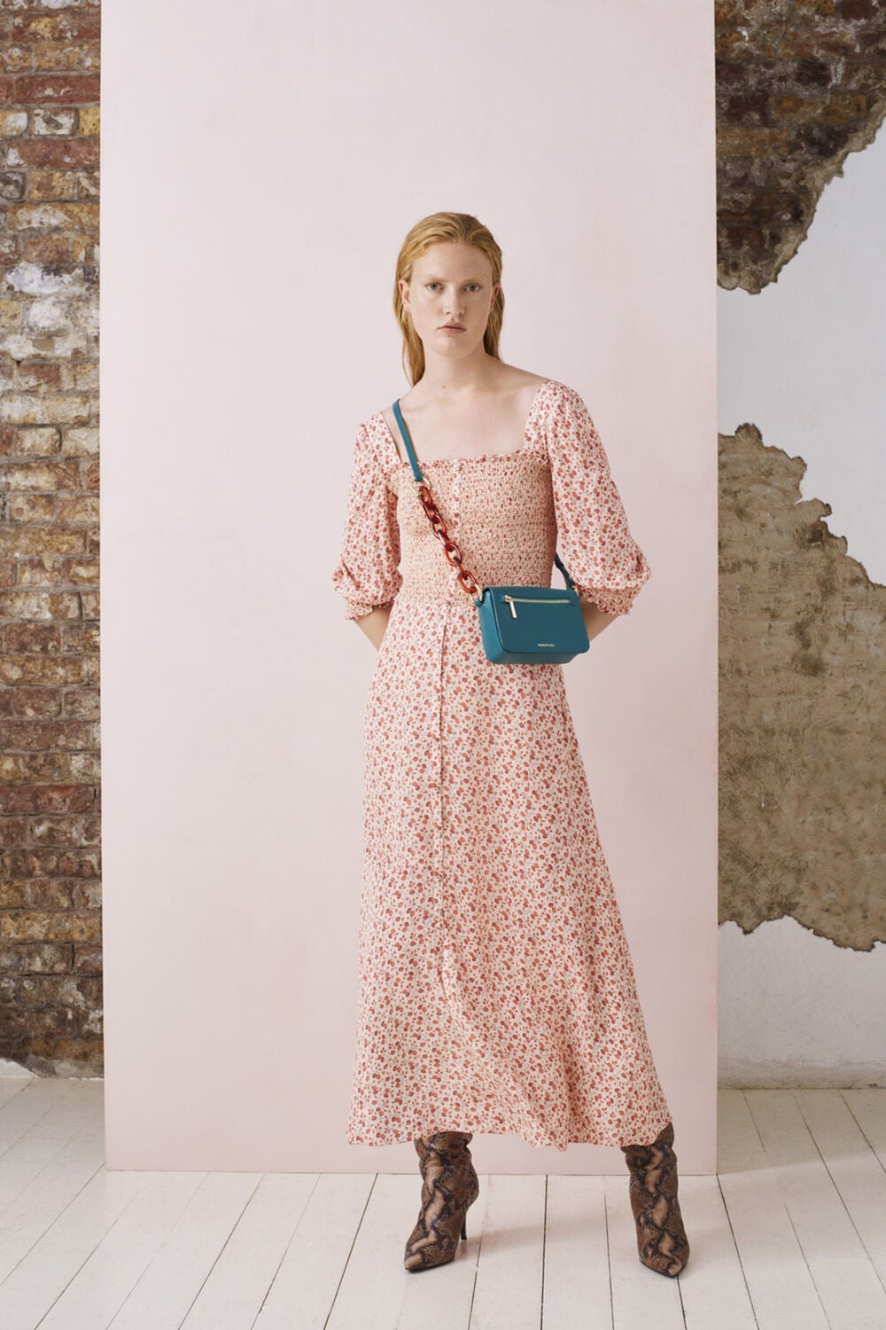 Flower Berry Print Silk Dress Multicolour