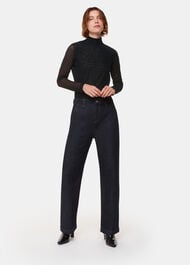 Checked Flocked Mesh Top