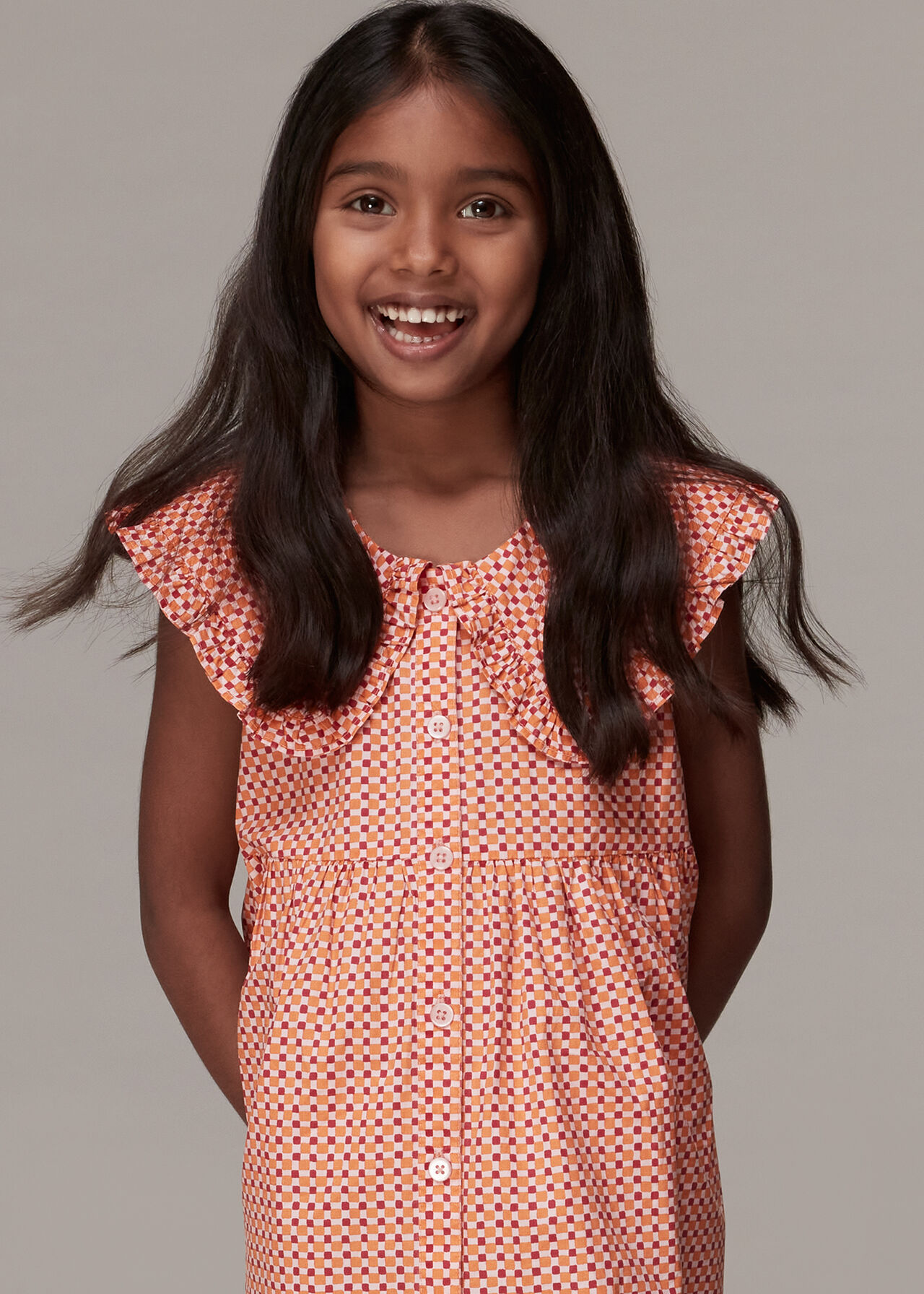 Ditsy Square Nova Collar Dress