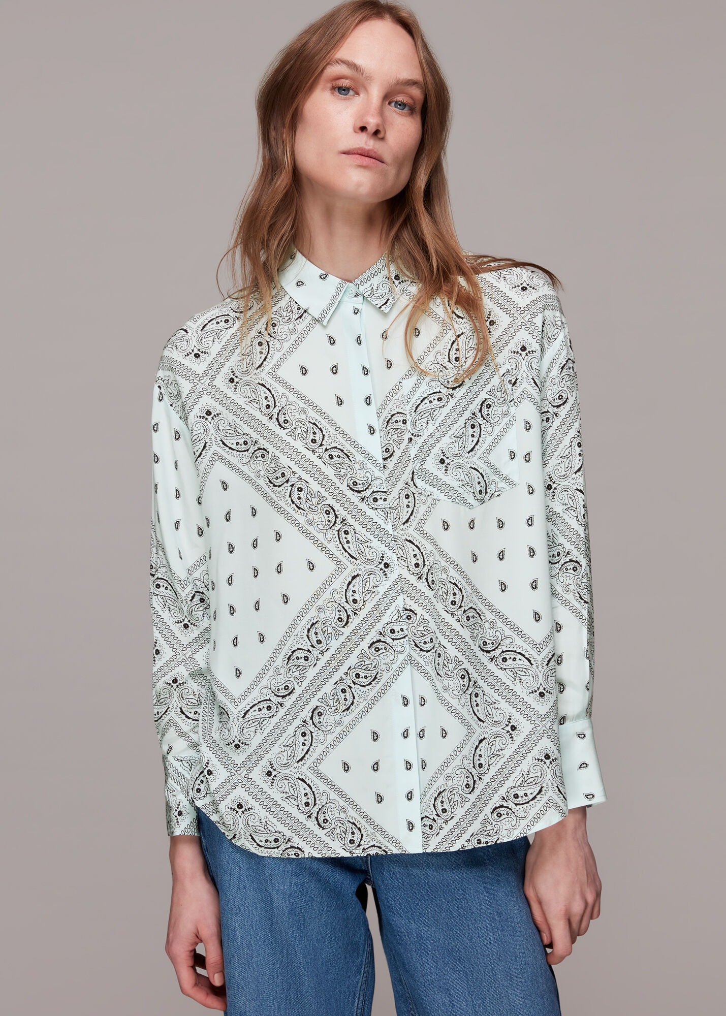 Multicolour Bandana Print Oversized Shirt WHISTLES