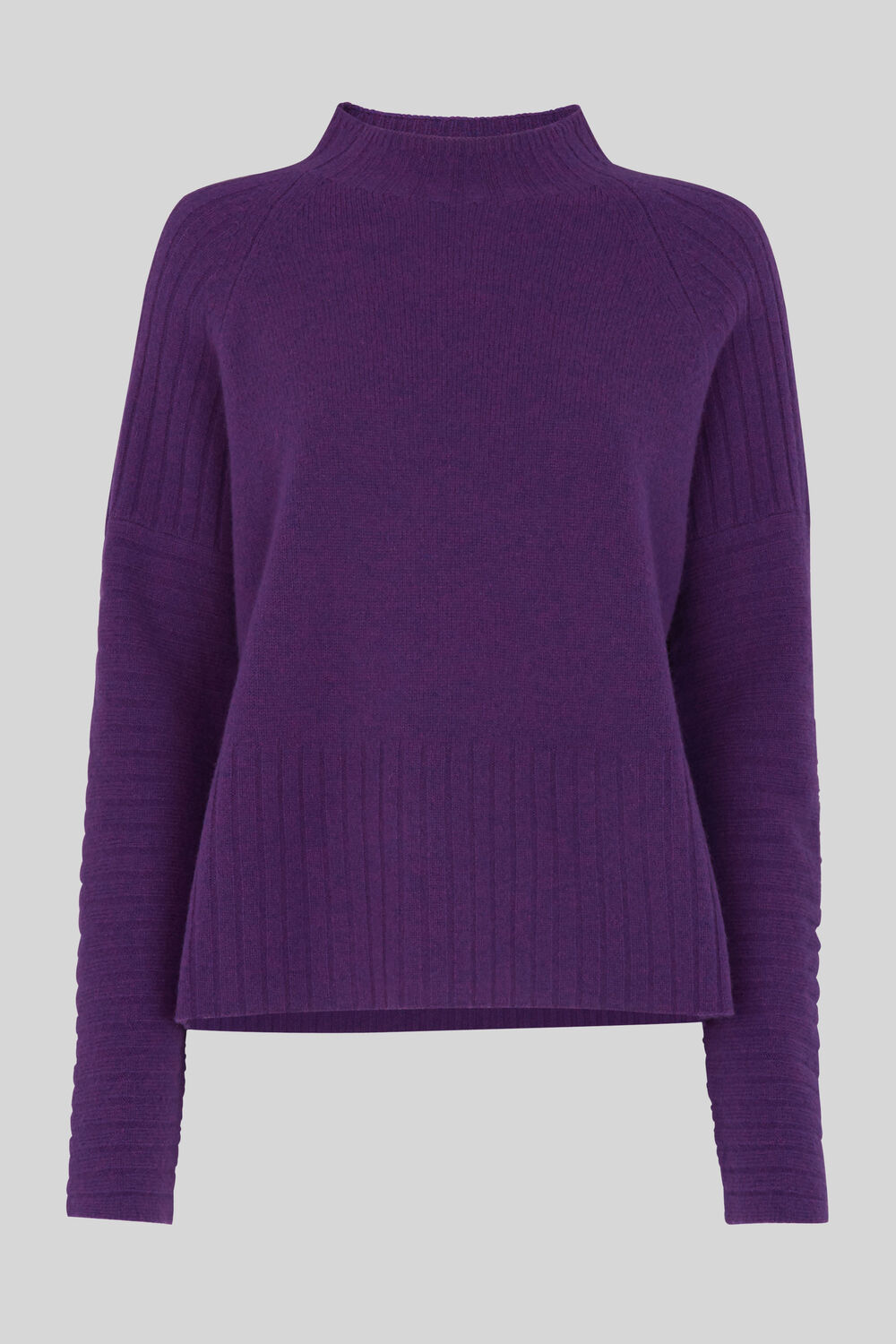 Rib Detail Wool Knit Purple