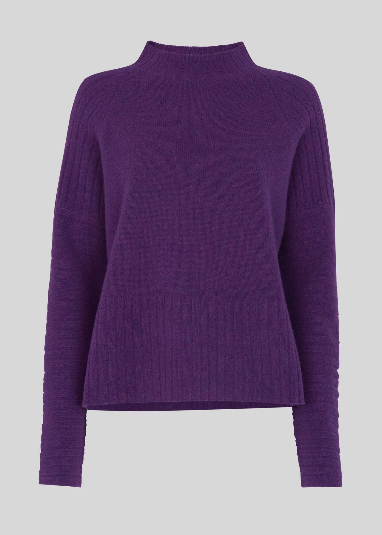 Rib Detail Wool Knit Purple