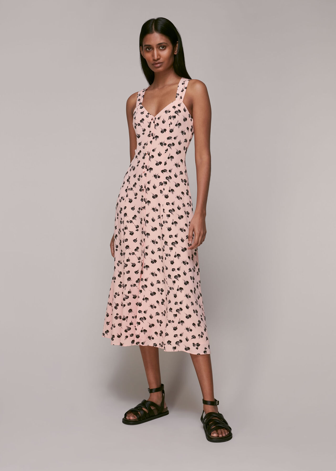 Scattered Carnation Midi Dress