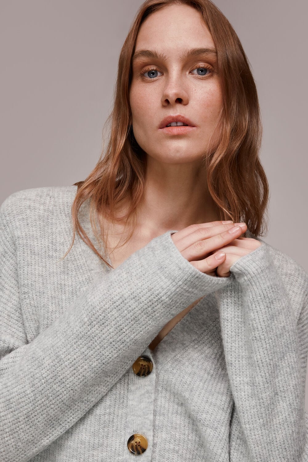 Easy Wool Mix Rib Cardigan