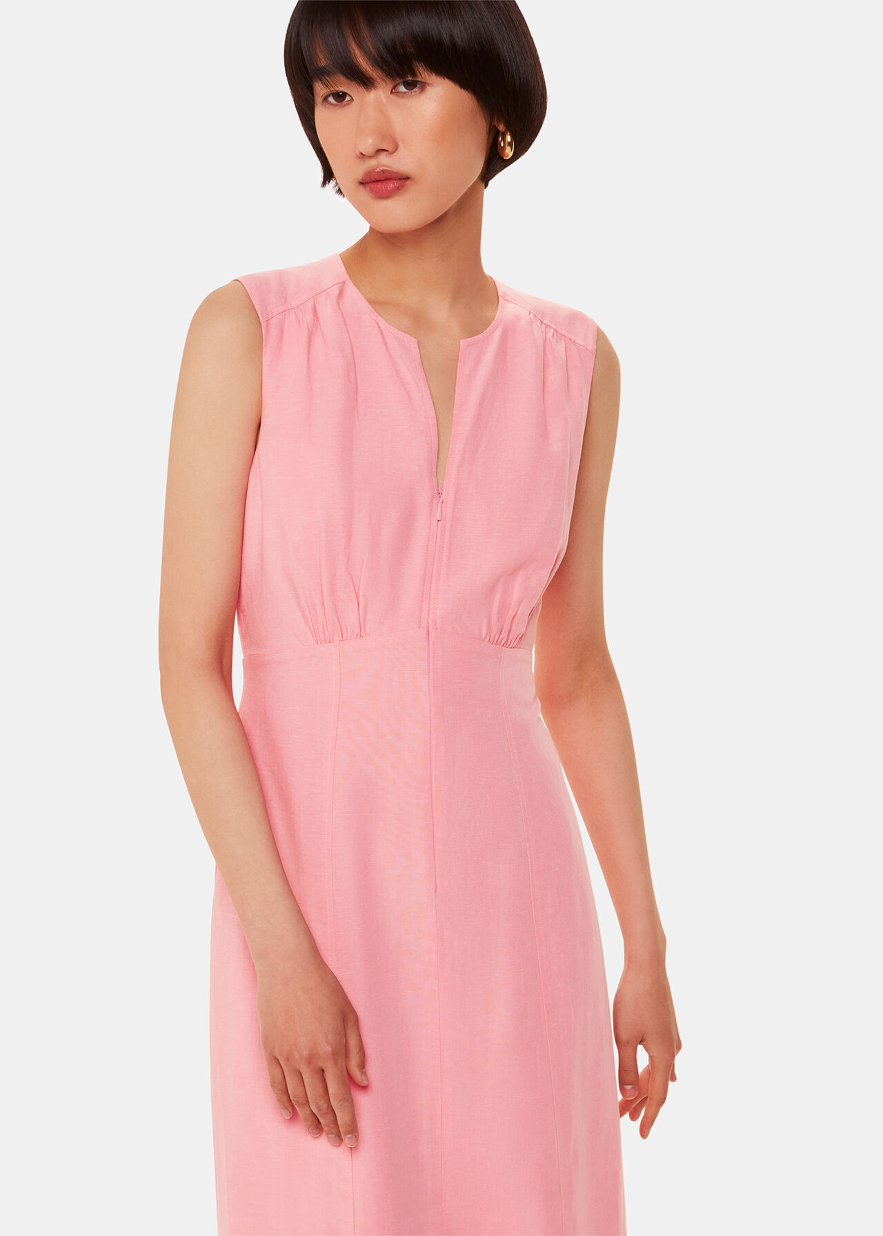 Abbie Linen Blend Midi Dress