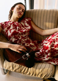 Blurred Floral Crepe Dress