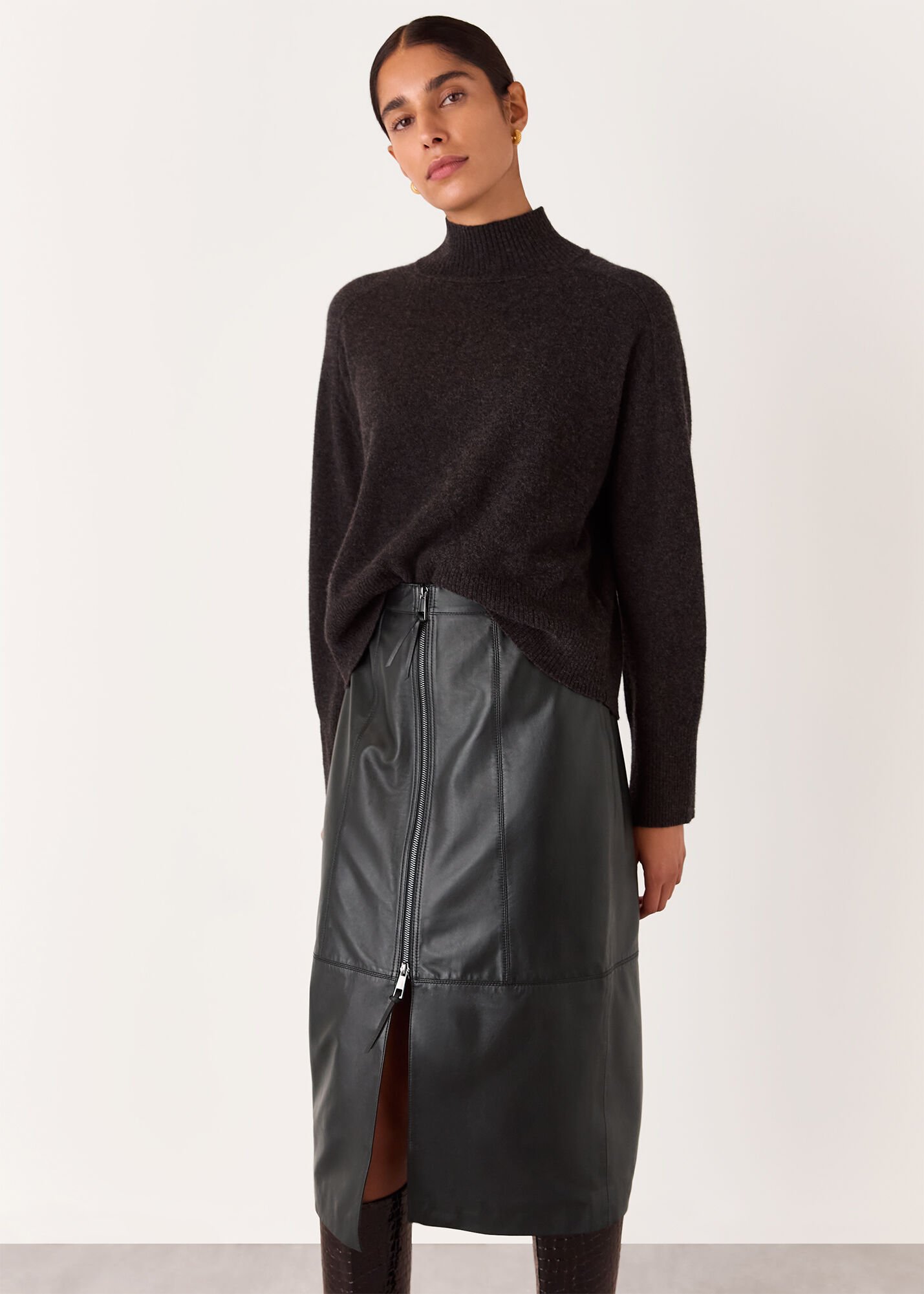 Leather pencil skirt zip clearance