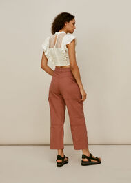 Mixed Lace Frill Top Ivory