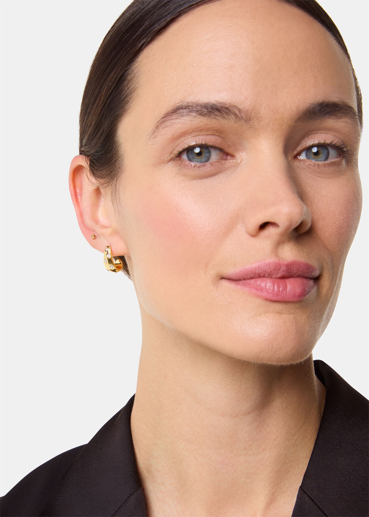 Diamante Mini Curved Earring