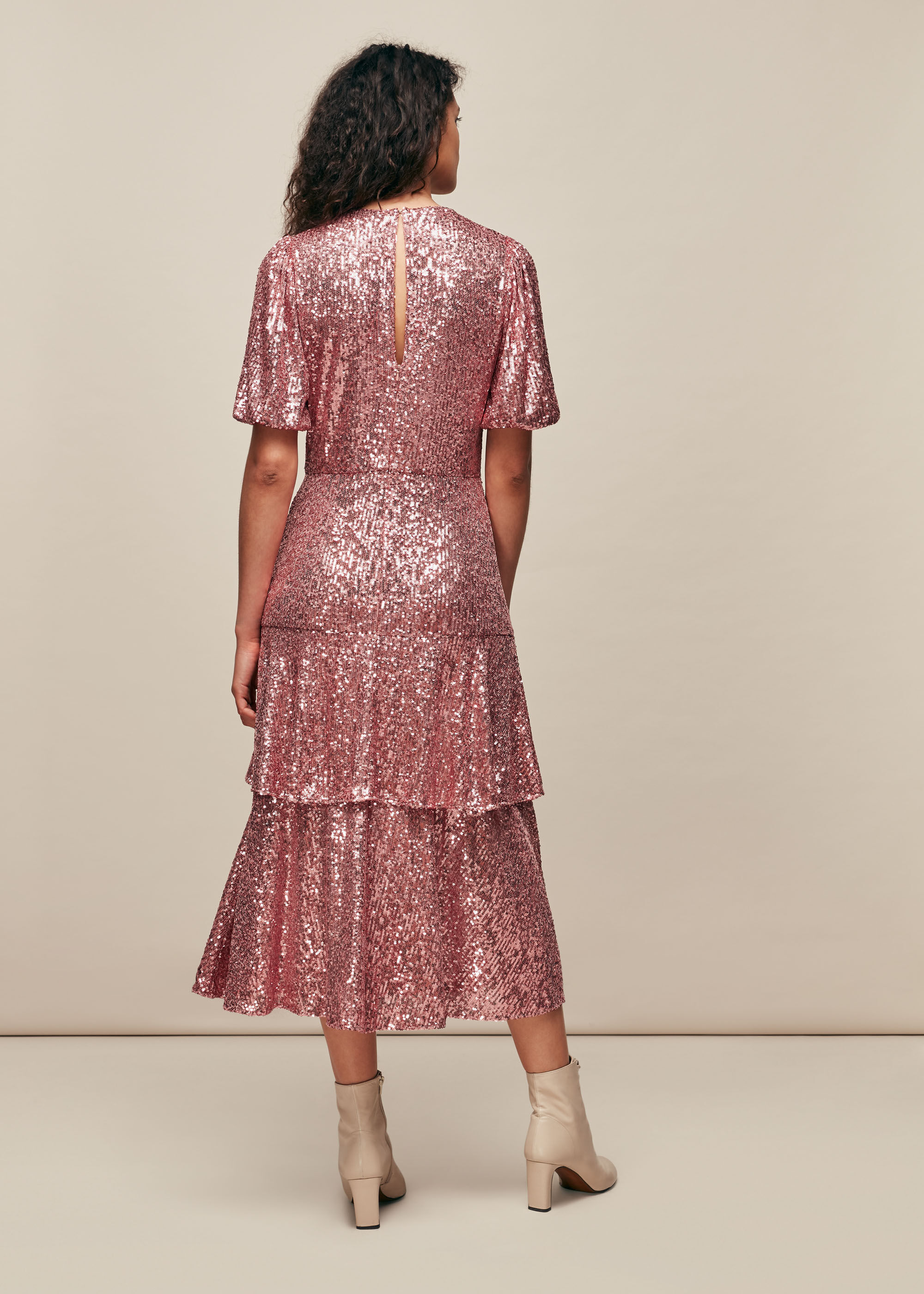 pink sequin dress