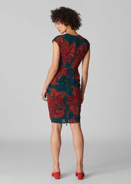 Palmyra Print Silk Bodycon Green/Multi