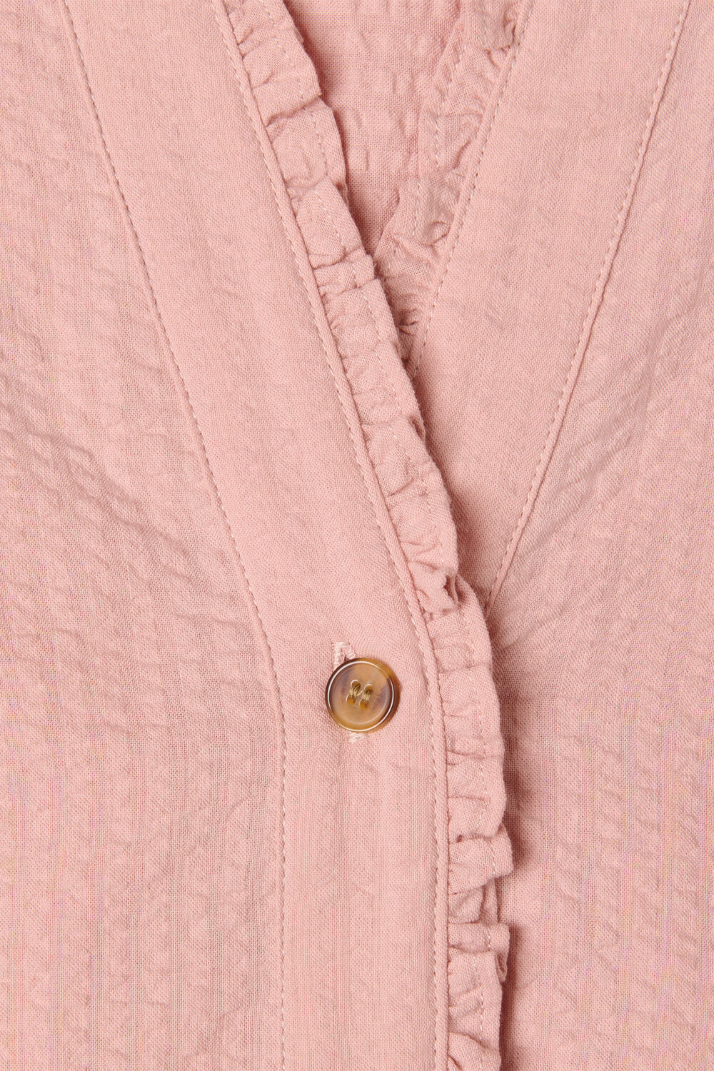 Pale Pink Textured Frill Shirt