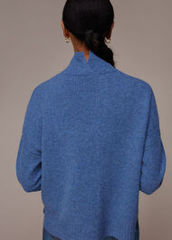 Wool Split Funnel Neck Jumper
