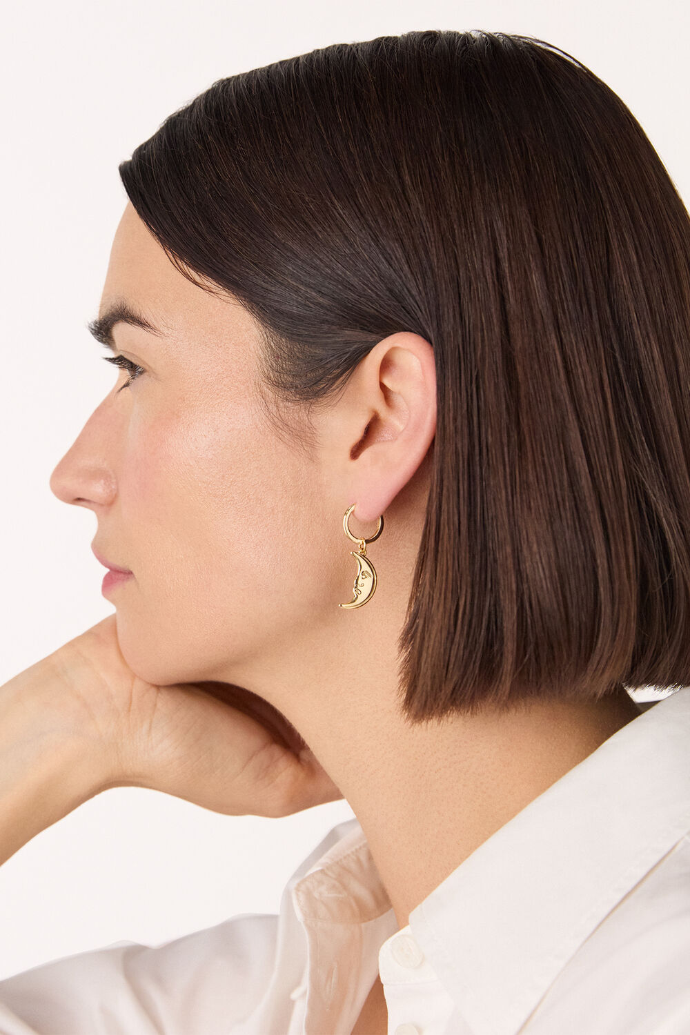 Half Moon Huggie Earring