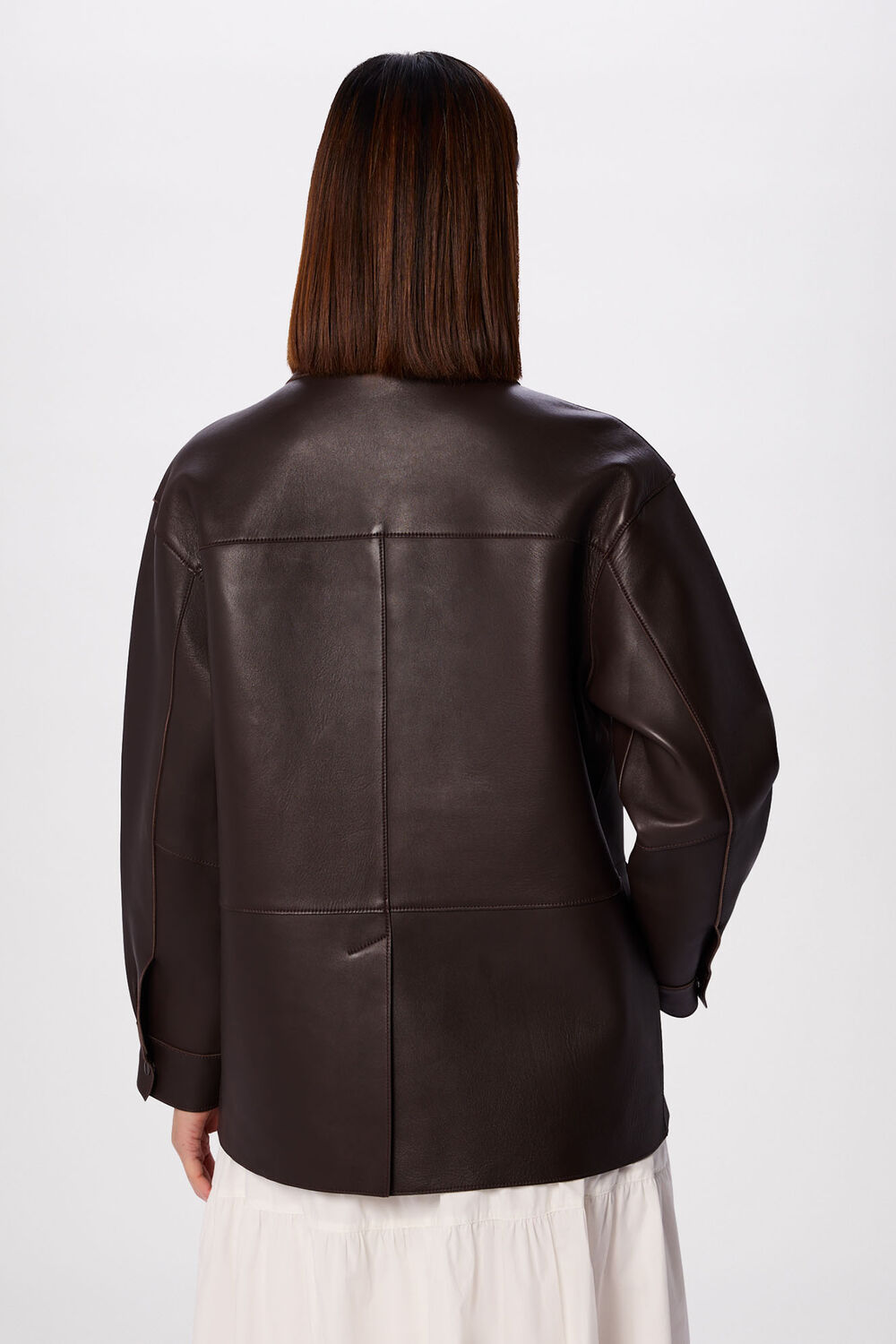 Brown Petite Clean Bonded Leather Jacket