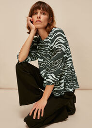 Graphic Zebra Print Top