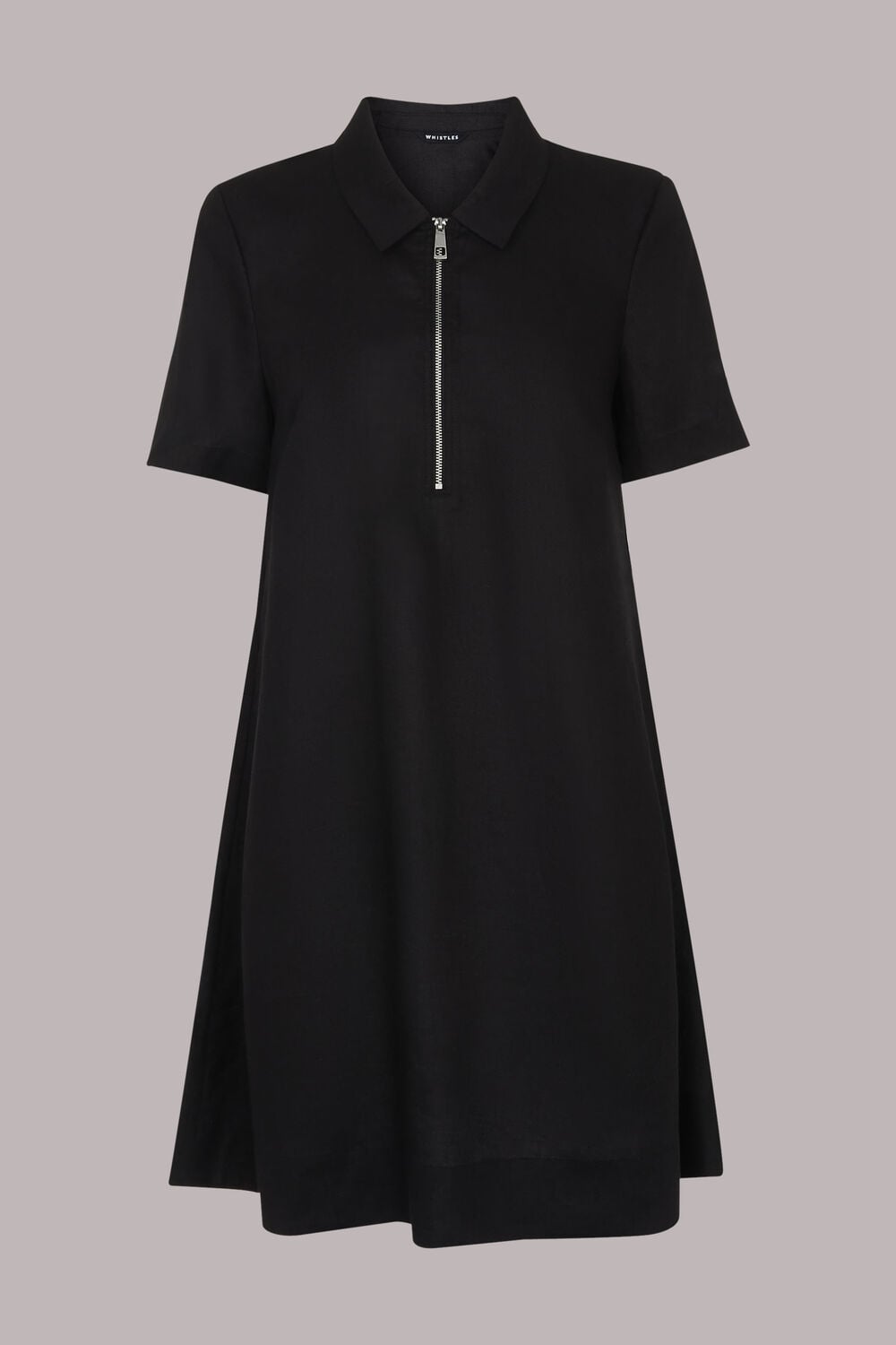 Zip Front Linen Dress