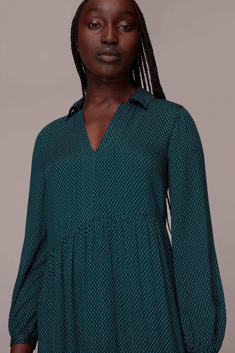 Vertical Dash Trapeze Dress