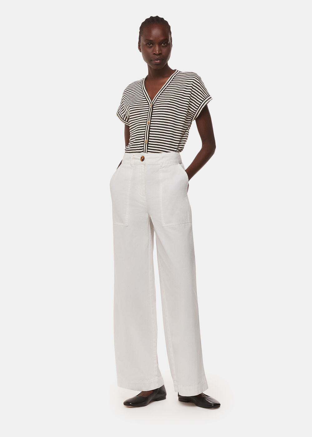 Jilly Stripe Button Top
