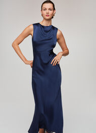 Cowl Neck Satin Maxi Dress