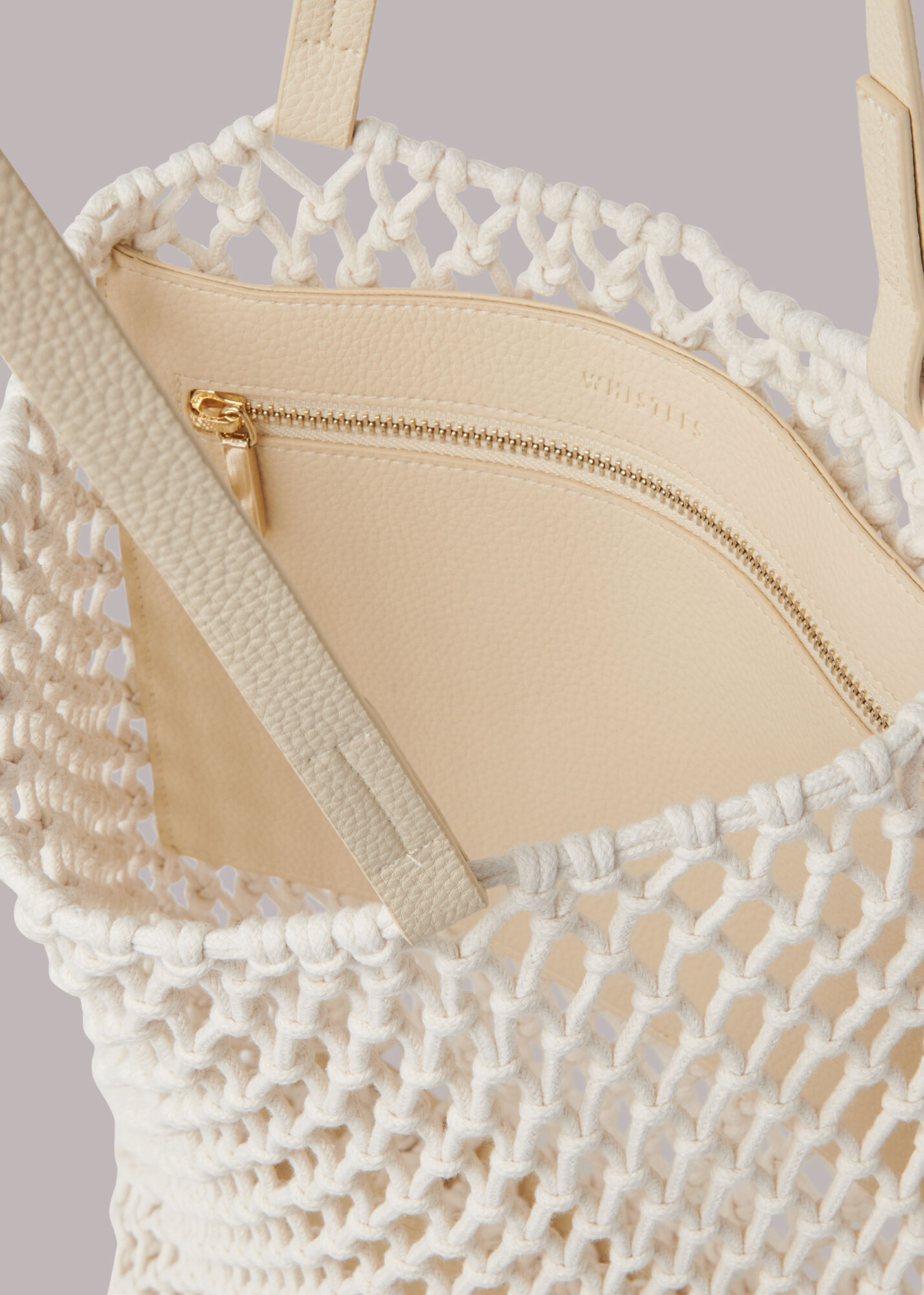 White Chaya Crochet Tote Bag | WHISTLES | Whistles US |