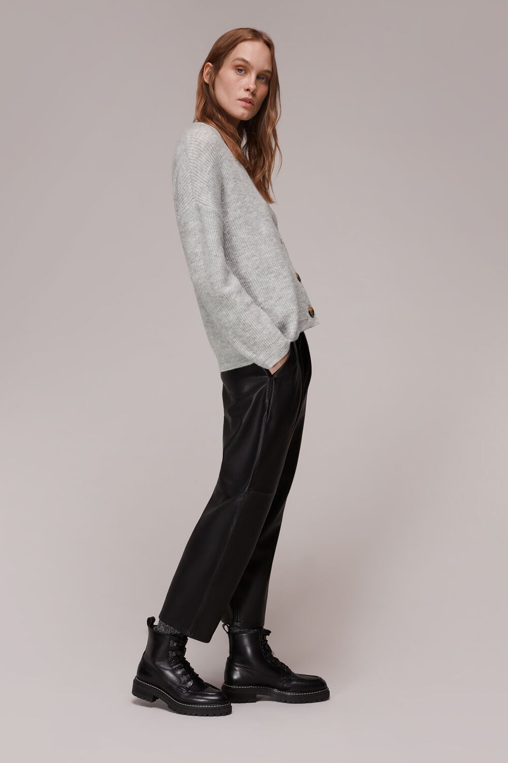 Easy Wool Mix Rib Cardigan