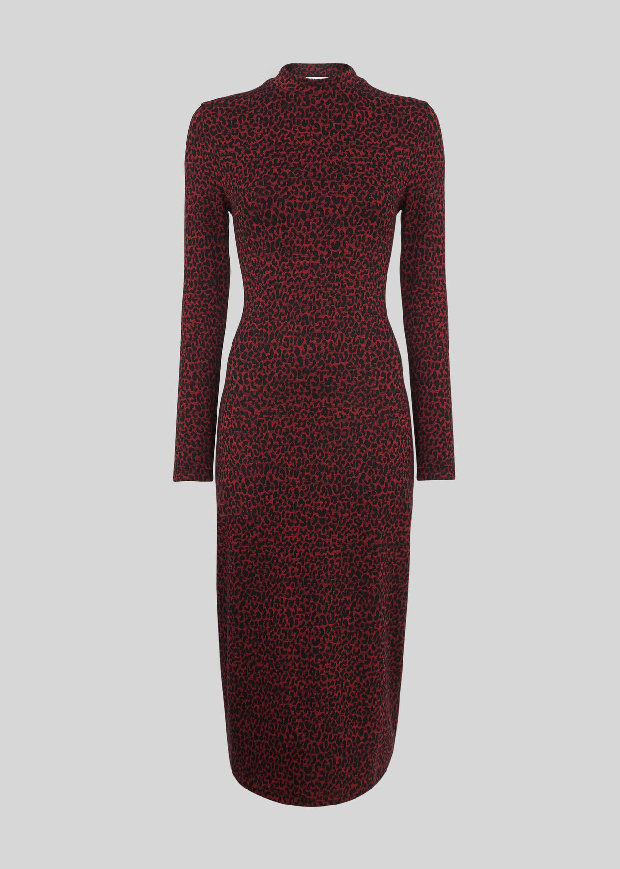 Animal Jersey Jacquard Dress Burgundy