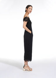Off Shoulder Lace Jumpsuit Black