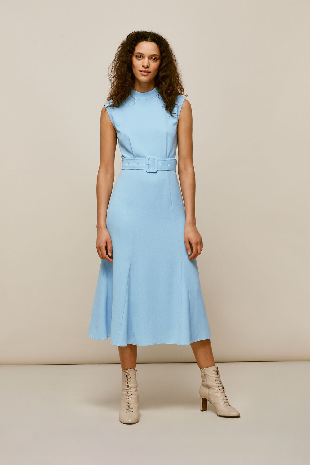 Penny Belted Dress Pale Blue