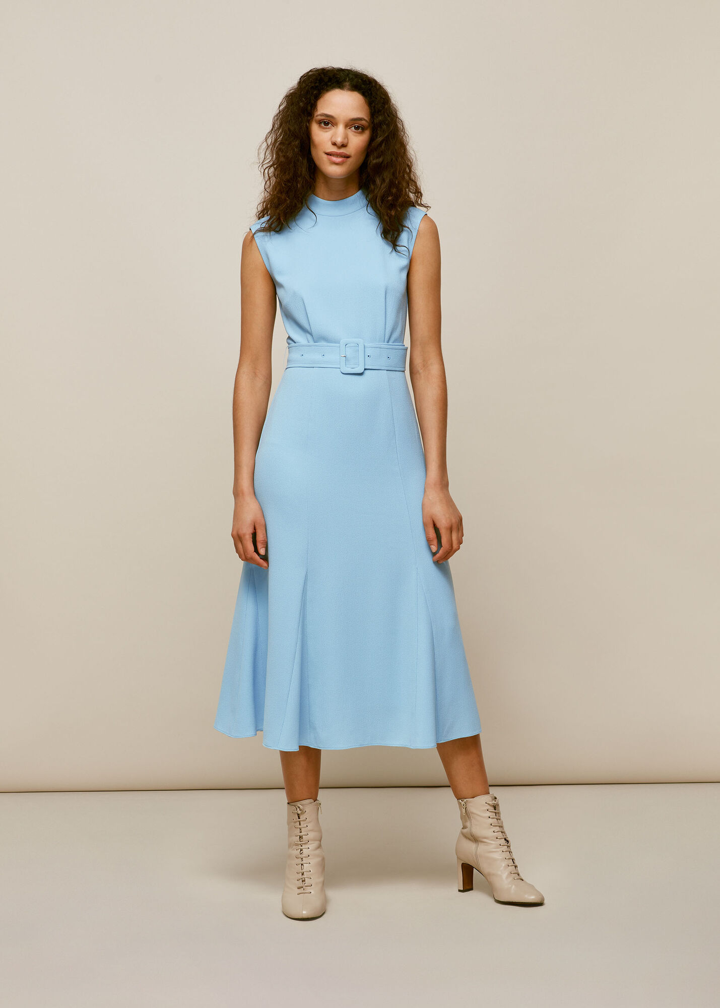 Pale Blue Penny Belted Dress | WHISTLES