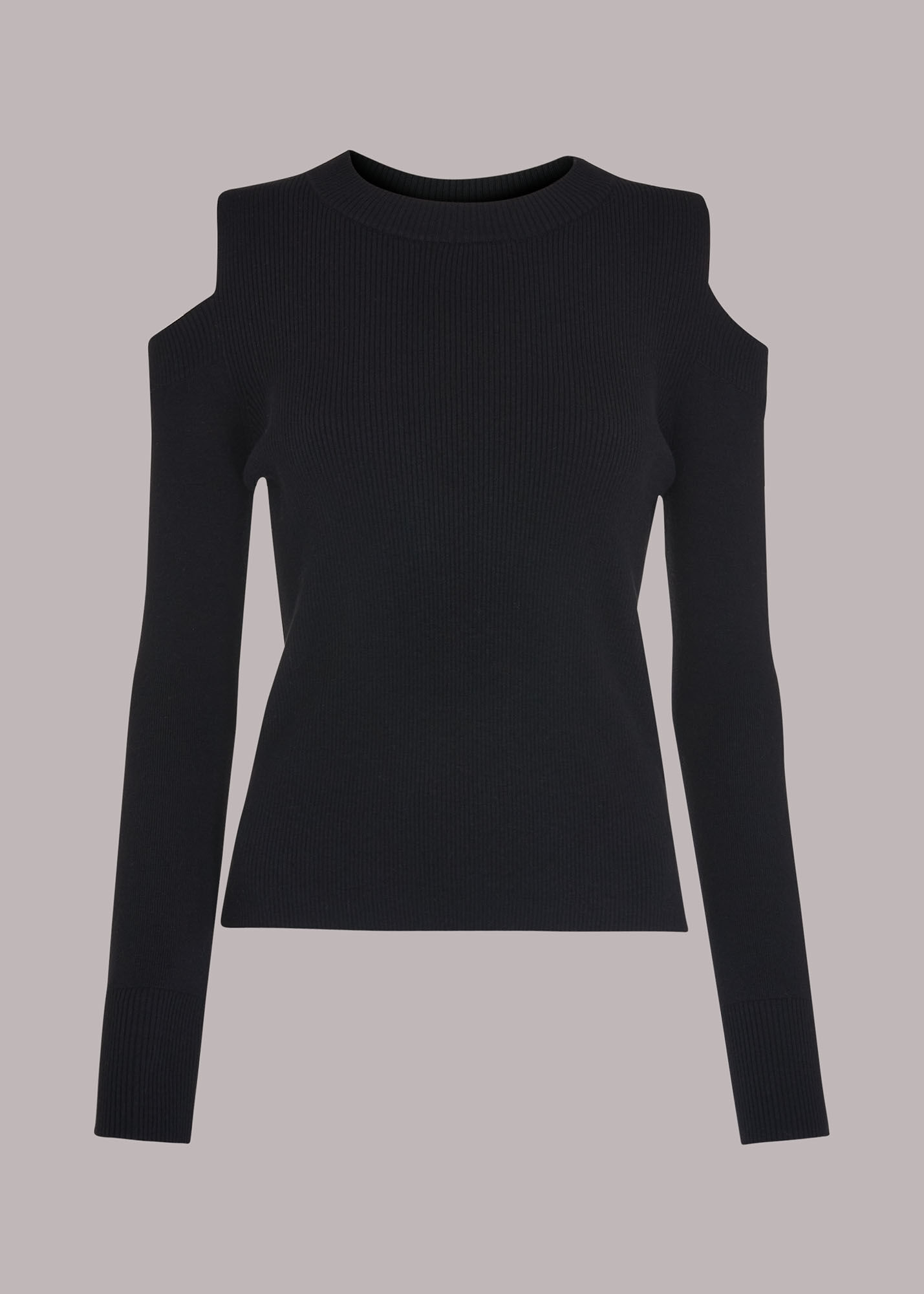 Black Cold Shoulder Knit