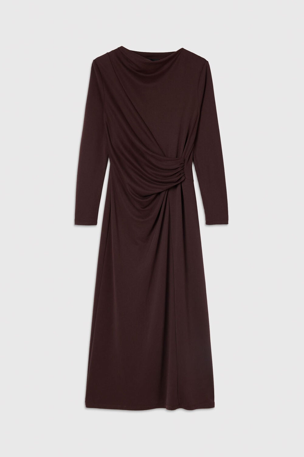 Chocolate Petite Ruched Detail Midi Dress