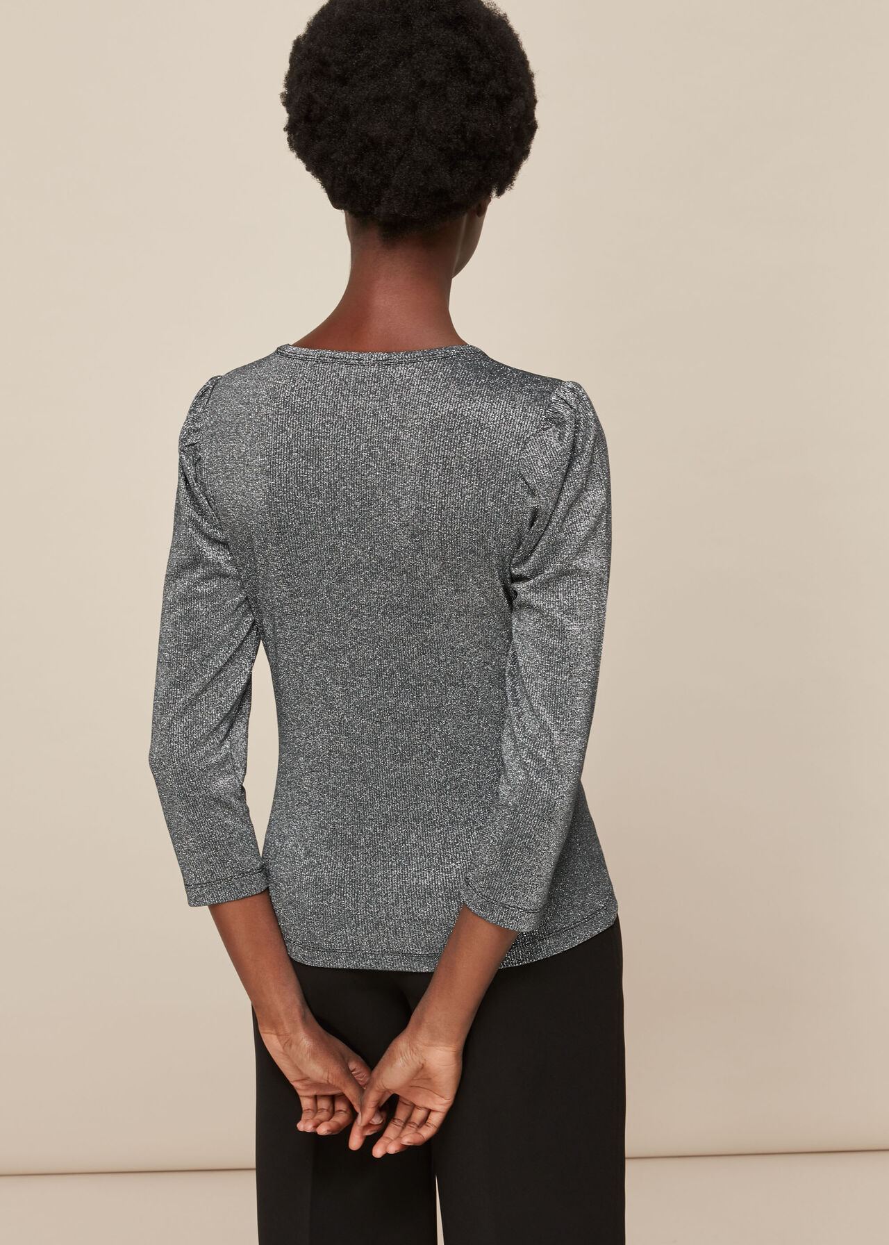 Puff Sleeve Sparkle Top