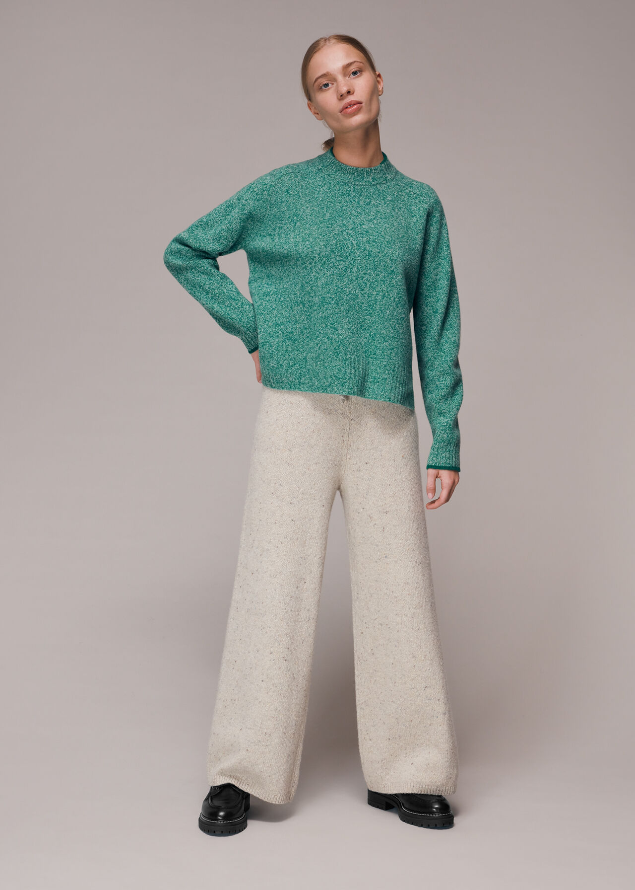 Funnel Neck Flecked Jumper