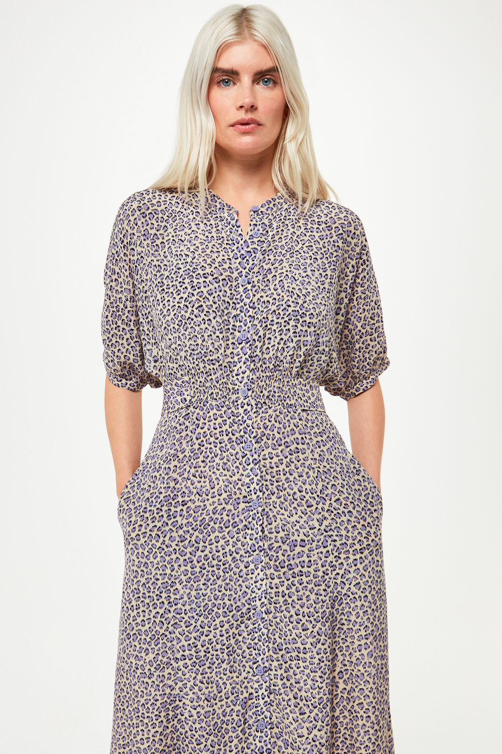 Petite Dashed Leopard Midi Dress
