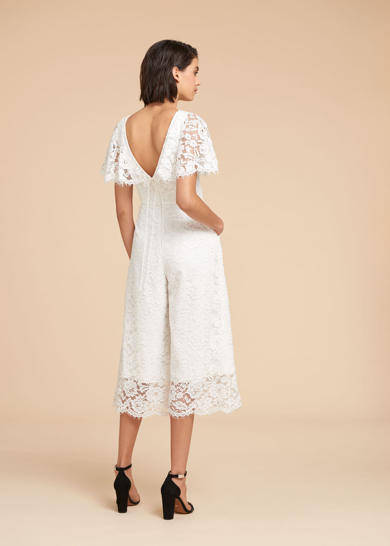 Victoria Lace Wedding Jumpsuit White