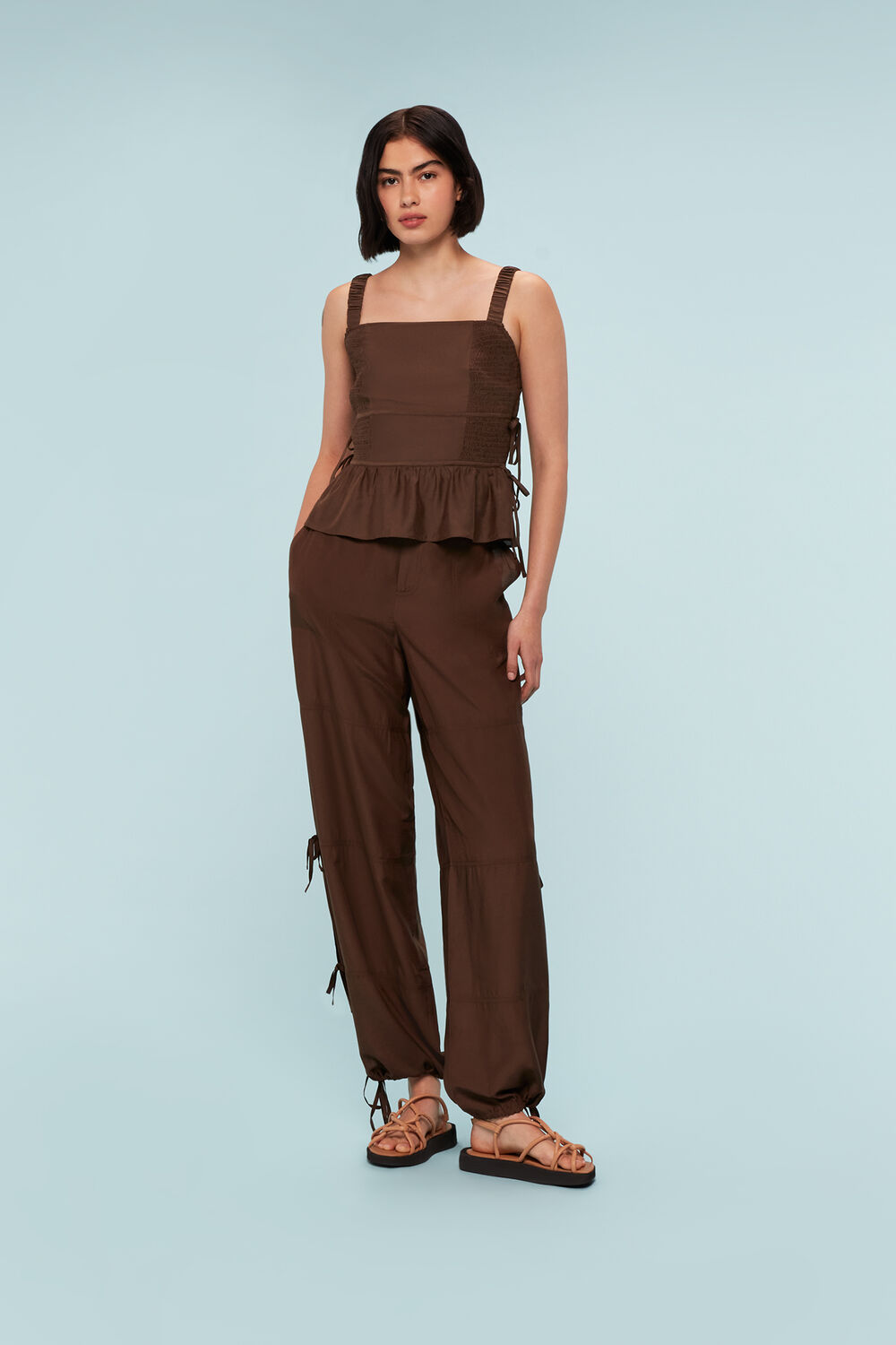 Tie Side Shirred Top