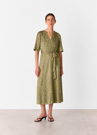 Petite Leopard Viscose Midi Dress